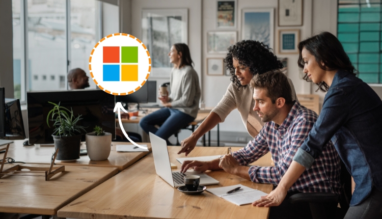 Collaboration en entreprise avec outils Microsoft 365.