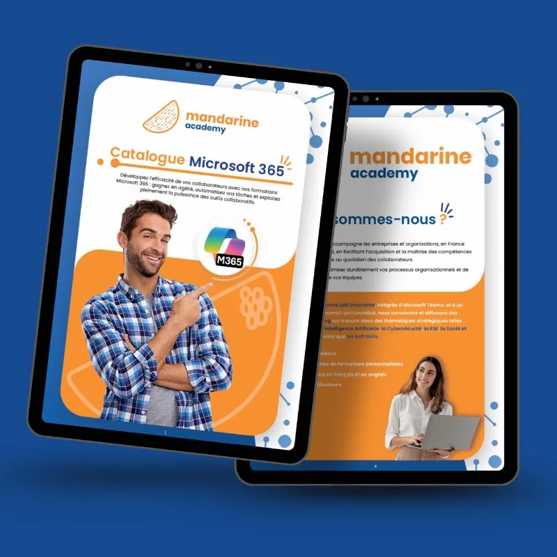 illustration d'un Catalogue de formations Microsoft 365 Mandarine Academy