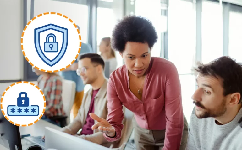 Photo de personnes en train de se sensibiliser à la cybersécurité