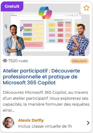 illustration d'un cours mandarine learn intelligence artificielle atelier participatif decouverte professionnelle et pratique de microsoft copilot